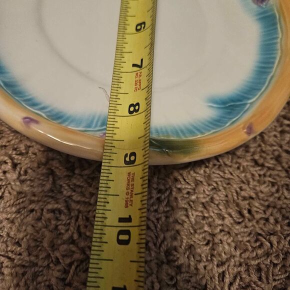 Williams Sonoma Majolica Asparagus 9" Plate Made in Italy - Picture 4 of 5